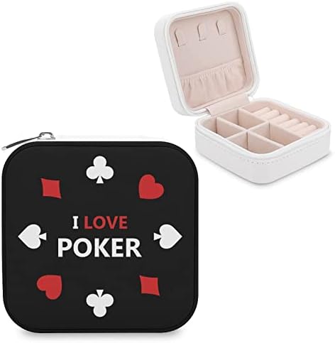 I Love Poker nakit Organizator zaslona Skladištenje Držač kućišta Poklon za žene Djevojke Naušnice Ogrlice Prstenje putovanja Svakodnevna upotreba