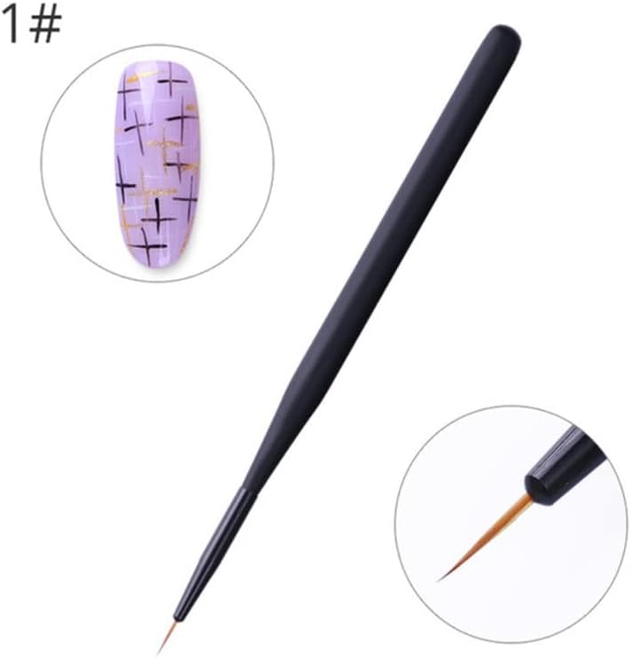 Xwwdp crna ručka za nokte olovka za nokte akril na noktiju čarnu četkicu četkica za nokte umjetničke četke za crtanje alata za nokte