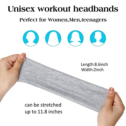 Kratke crne trake za kosu za žene neklizajuće elastične znojne trake za kosu od meke tkanine trake za kosu za žensku kosu, Workout