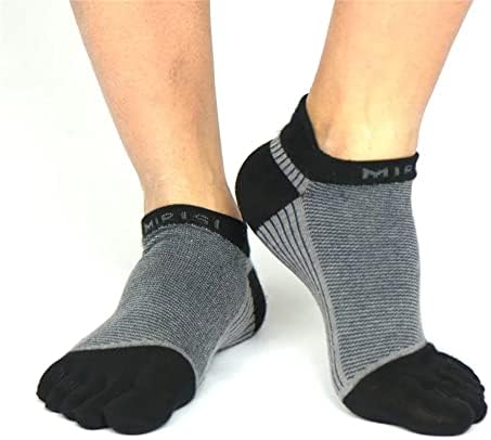 Llamn 3 pari Velike veličine TOE čarape za muškarce češljane pamučne mreže prozračne atletske trčanje s nožnim prstima EU40-46
