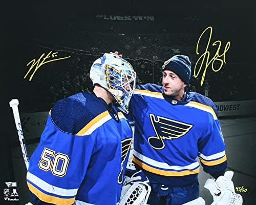 Blues Jordan Binnington & Jake Allen potpisao je 16x20 FOTO LE 45/50 FANTICS - AUTOGREME NHL Photos
