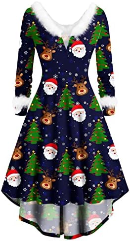 Haljine Ženske ruhove božićne ljuljačke mini labave duge casual haljina za ispis žene ženske casual haljine padaju