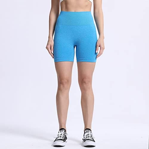 Aoxjox Contour Bespremljene kratke hlače za žene visoke strukske vježbe Hlatke za bicikle kratke hlače plijen trčanje joga kratke hlače 5