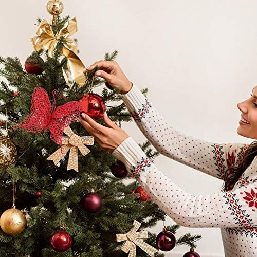 Bestoyard 10pcs Božićni sjaj Leptir Privjesci DIY Craft Leptir Clip Xmas Tree Holiday Festival Novogodišnji ukrasi božićnih drvva