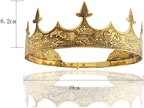 Crown Hair Jewelry Royal King Diadem Men Metal Big Tiaras Za Vjenčanje, Rođendan, Maturu, Izbor, Festivalsku Zabavu